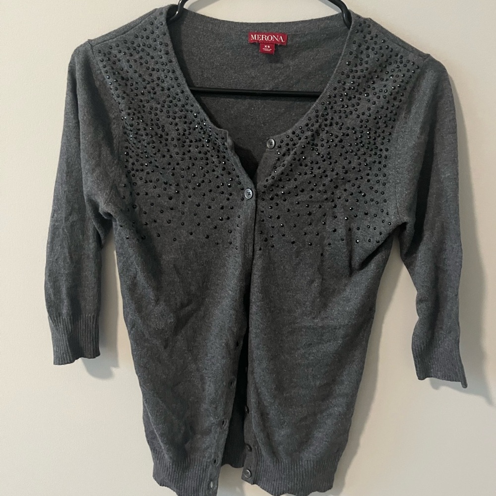 Grey Sweater w/ Black Sparkles